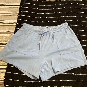 Light Blue Cotton Shorts